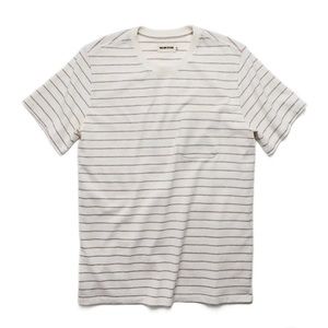 Taylor Stitch The Heavy Bag Tee in Natural Stripe Size Medium (40)